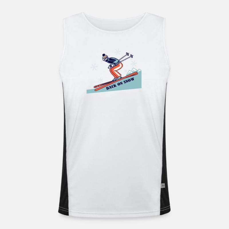 Back on Snow Retro Skiing Men's Functional Contrast Tank Top 