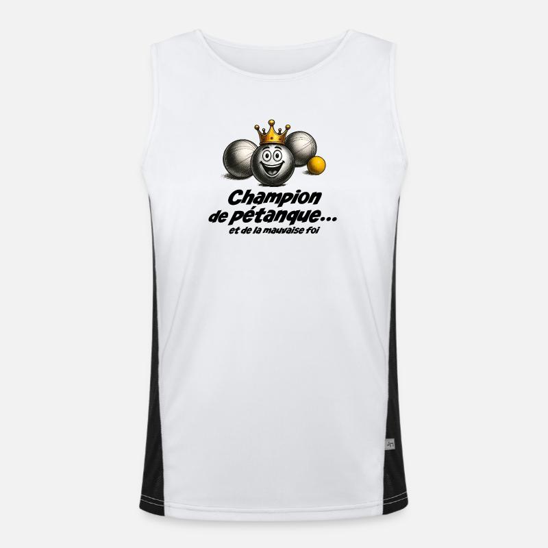 Pétanque-Champion... und böser Absicht Funktionelles Kontrast-Tank Top für Männer 