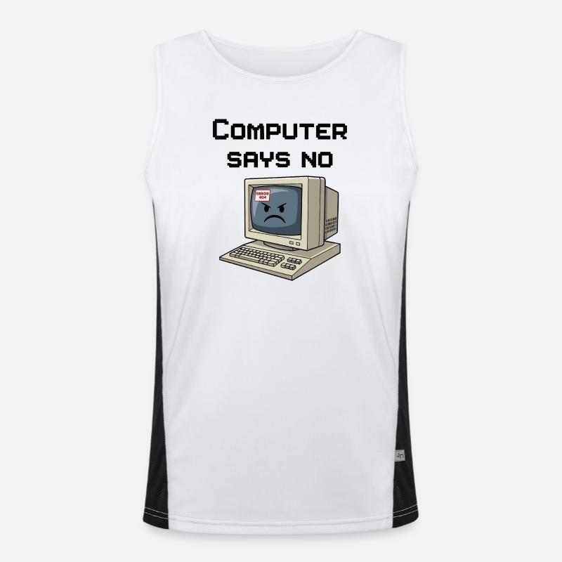 Retro Computer 404 Error - Men's Functional Contrast Tank Top  - white/black