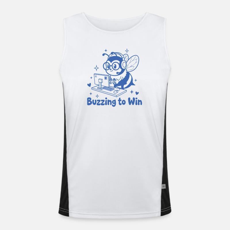 Gaming Bee on the PC Buzzing to Win Men's Functional Contrast Tank Top 