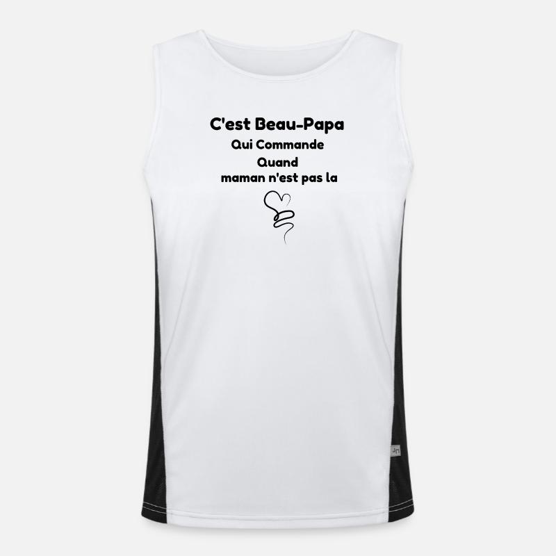 It's Step-Dad Who Commands When Mommy Isn't Men's Functional Contrast Tank Top 
