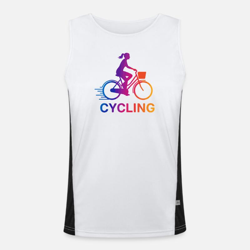 Rainbow Gradient Cyclist - Men's Functional Contrast Tank Top  - white/black