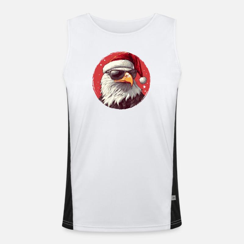 Adler Santa mit Sonnenbrille Funktionelles Kontrast-Tank Top für Männer 