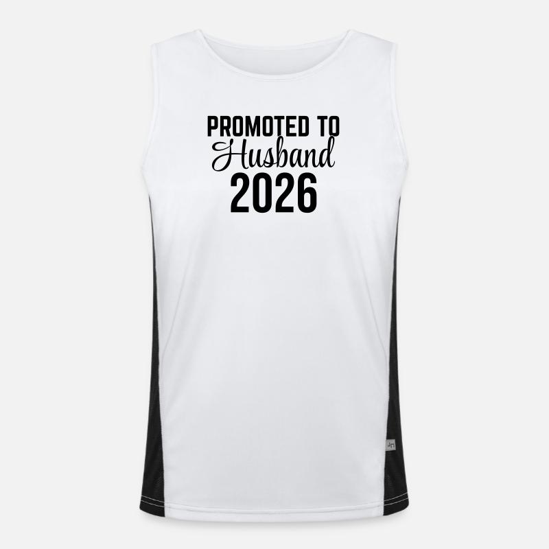 Forfremmet til ægtemand 2026 – Ehemann Design - Funktionel kontrast tanktop til herrer  - hvid/sort