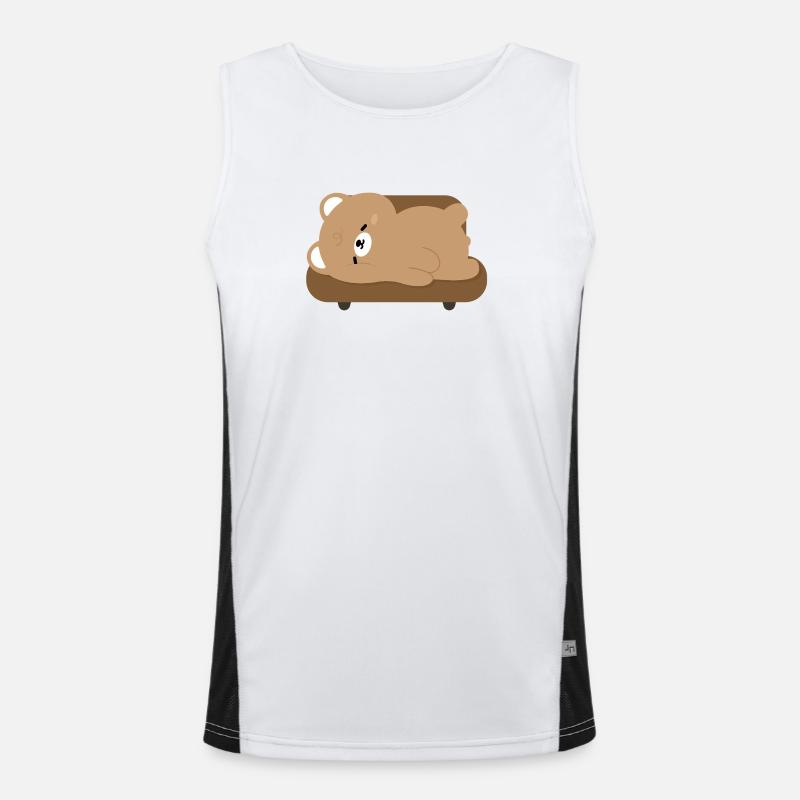 Müder Eisbär auf Sofa Funktionelles Kontrast-Tank Top für Männer 