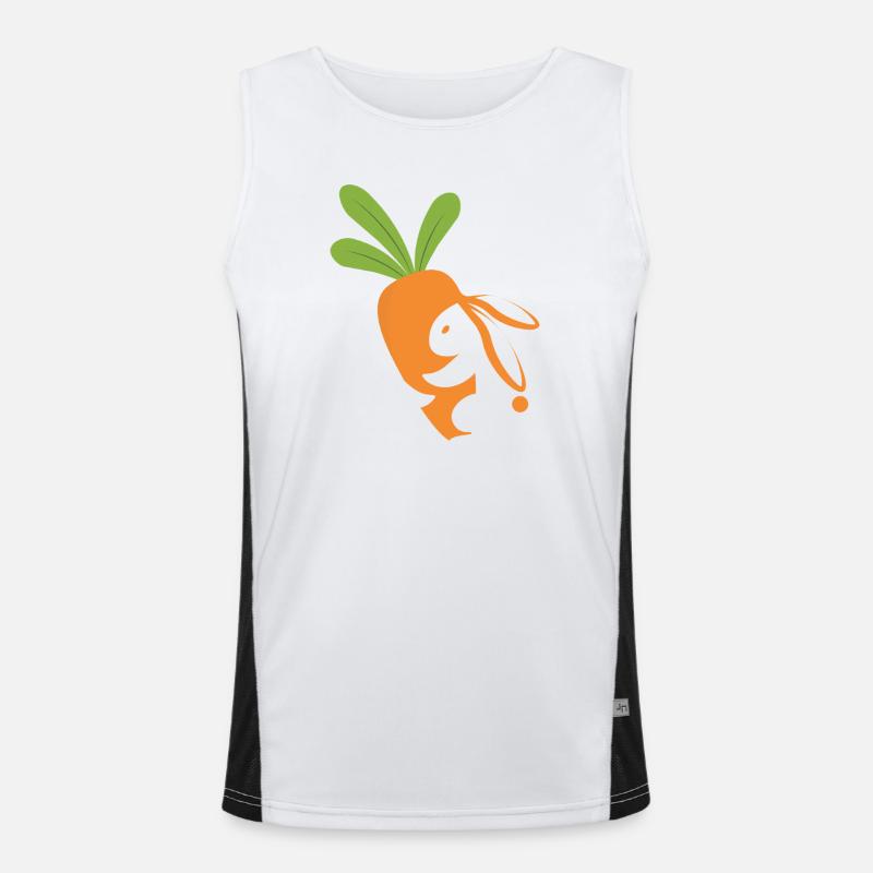 Karottenlächelndes Maskottchen Funktionelles Kontrast-Tank Top für Männer 