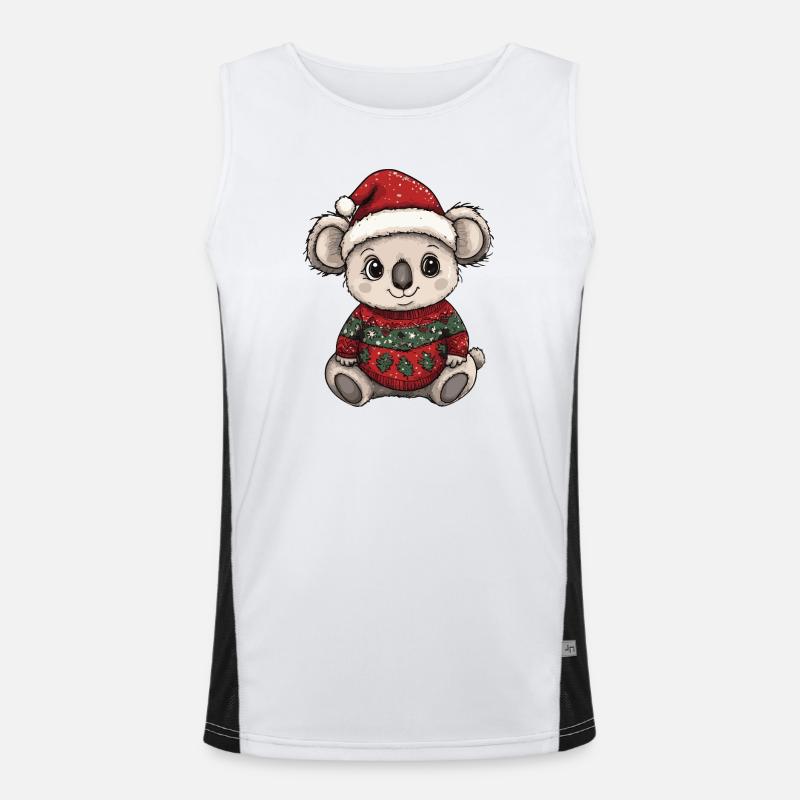 Koala Christmas Xmas Men's Functional Contrast Tank Top 