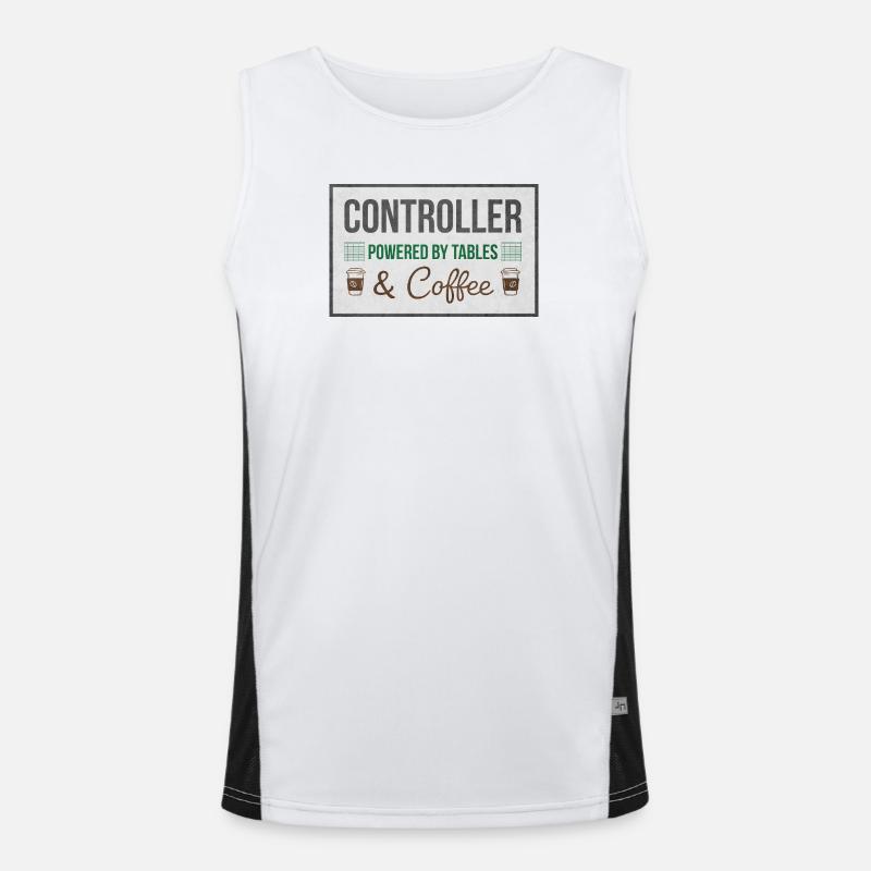Controller Powered by Tables & Coffee Funktionelles Kontrast-Tank Top für Männer 