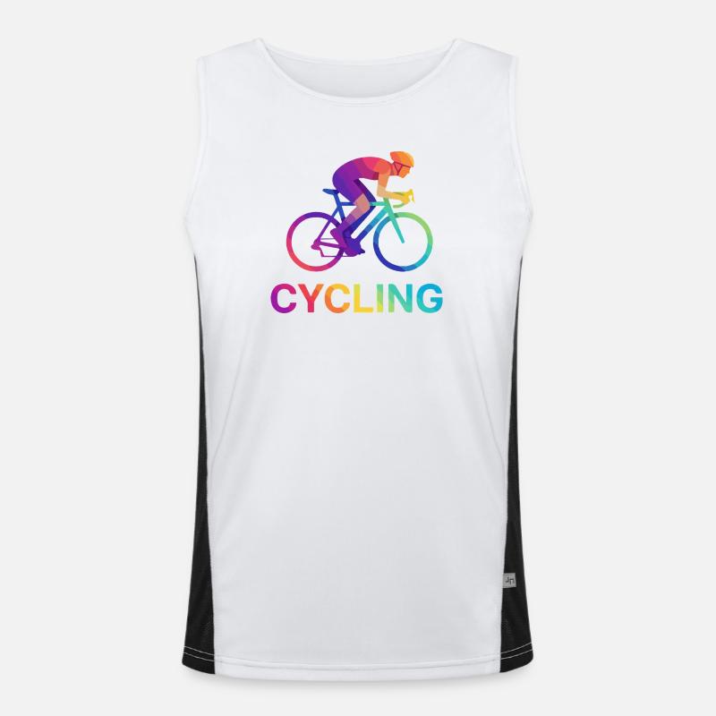 Lebendiges Regenbogen-Radfahrerdesign Funktionelles Kontrast-Tank Top für Männer 