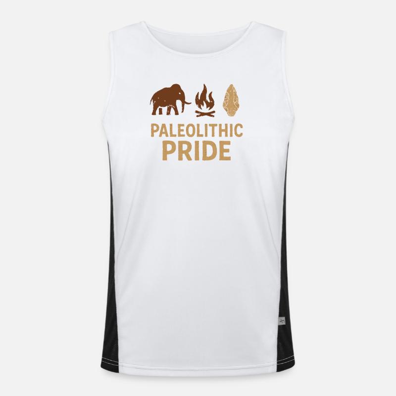 Prehistoric stone tools of Homo Men's Functional Contrast Tank Top 
