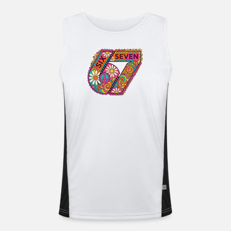 Psychedelic Seven Flowers Débardeur respirant contrasté Homme 
