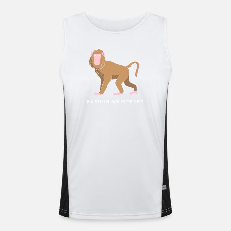 Baboon Baboon Primate Monkey Monkey - Men's Functional Contrast Tank Top  - white/black