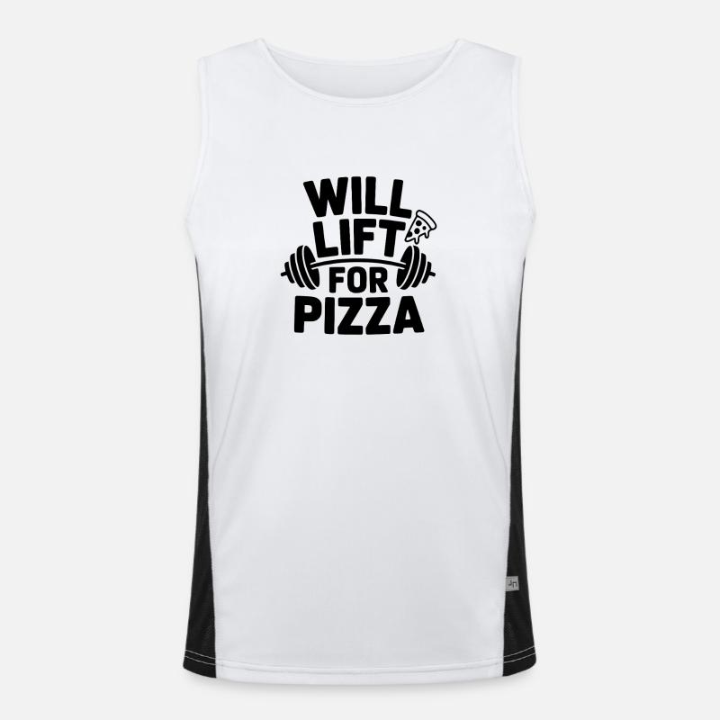 Will Lift for Pizza Funktionelles Kontrast-Tank Top für Männer 