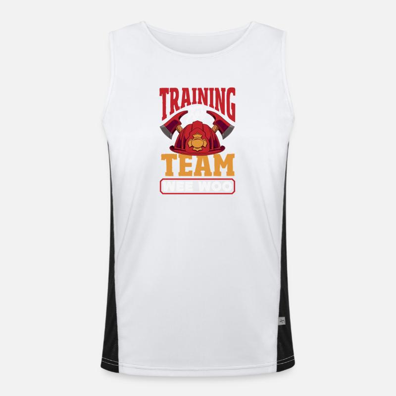 Wee Woo Squad Fire Tiny Feuerwehrmann Funktionelles Kontrast-Tank Top für Männer 