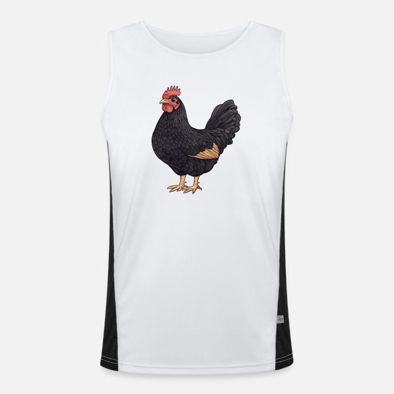 Illustration du Coq Noir Débardeur respirant contrasté Homme 