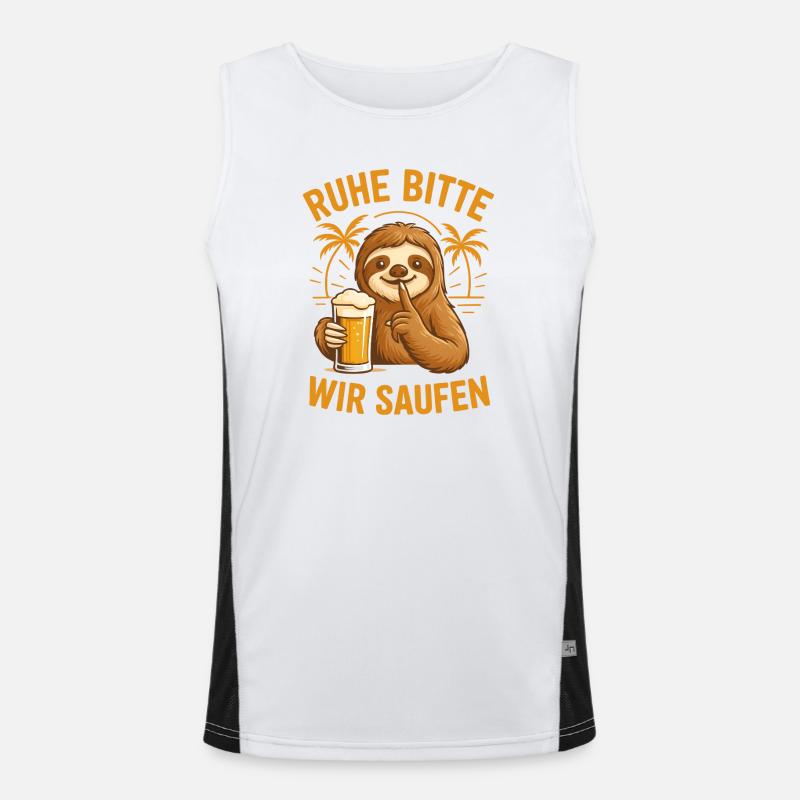 Rest Please We Drink Sloth Men's Functional Contrast Tank Top 