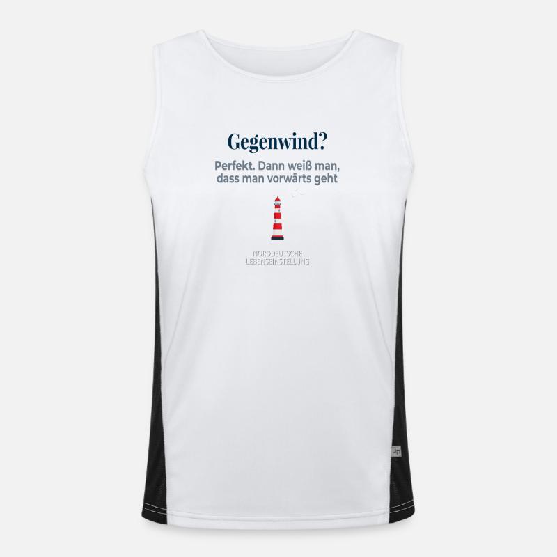 Headwind? Perfect – Let's move forward! - Men's Functional Contrast Tank Top  - white/black