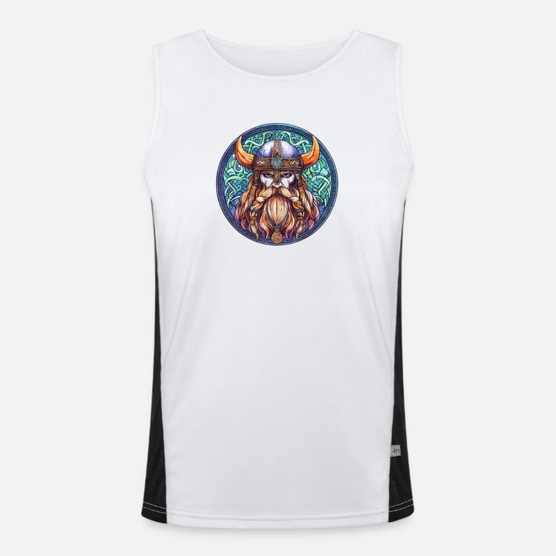 Viking Warrior Round Circle Men's Functional Contrast Tank Top 