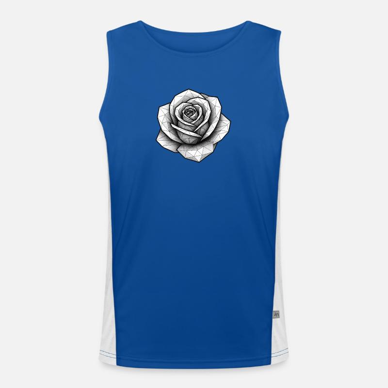 Geometric Rose Line Men's Functional Contrast Tank Top 