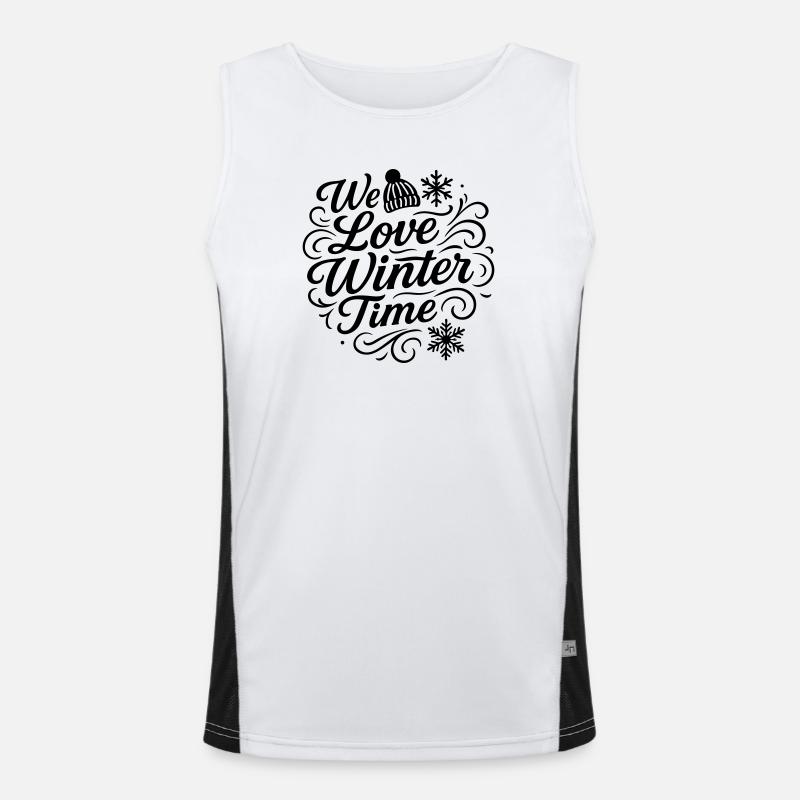 Wir Lieben Winter Funktionelles Kontrast-Tank Top für Männer 