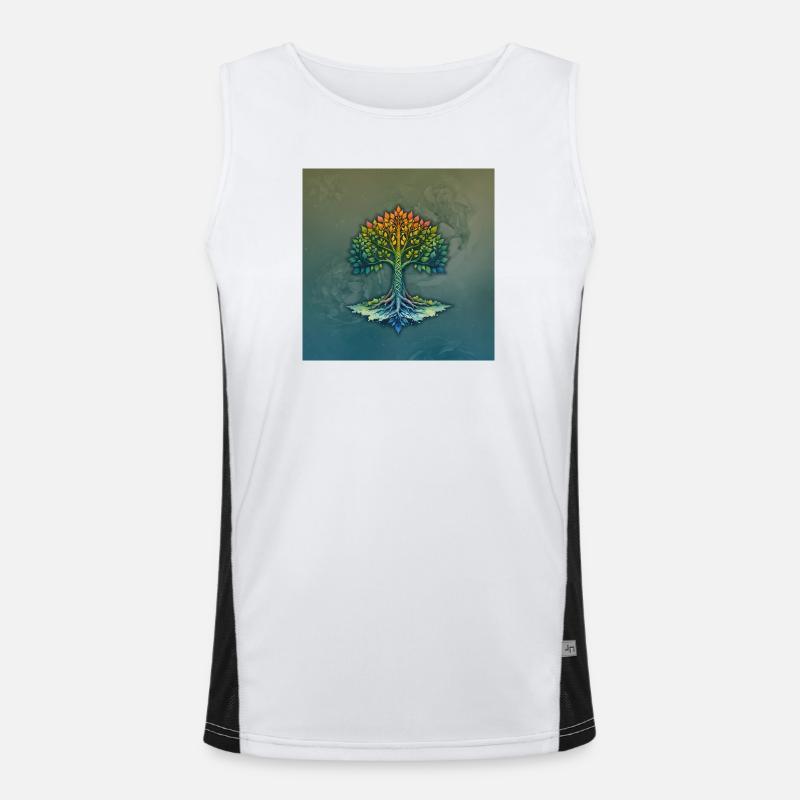 Braided Rainbow Tree Men's Functional Contrast Tank Top 