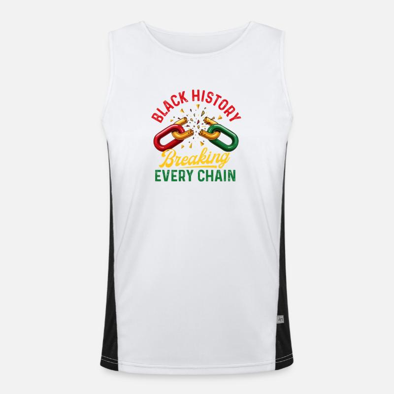 Black History Breaking Every Chain Men's Functional Contrast Tank Top 