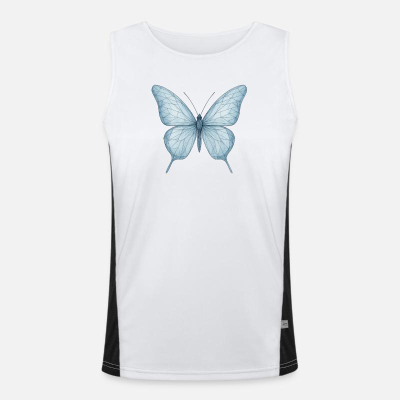 Blue Geometric Butterfly Men's Functional Contrast Tank Top 