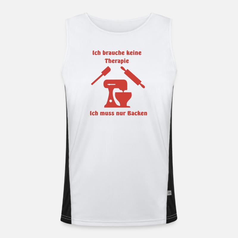 Baking Food Processor Therapy - Men's Functional Contrast Tank Top  - white/black