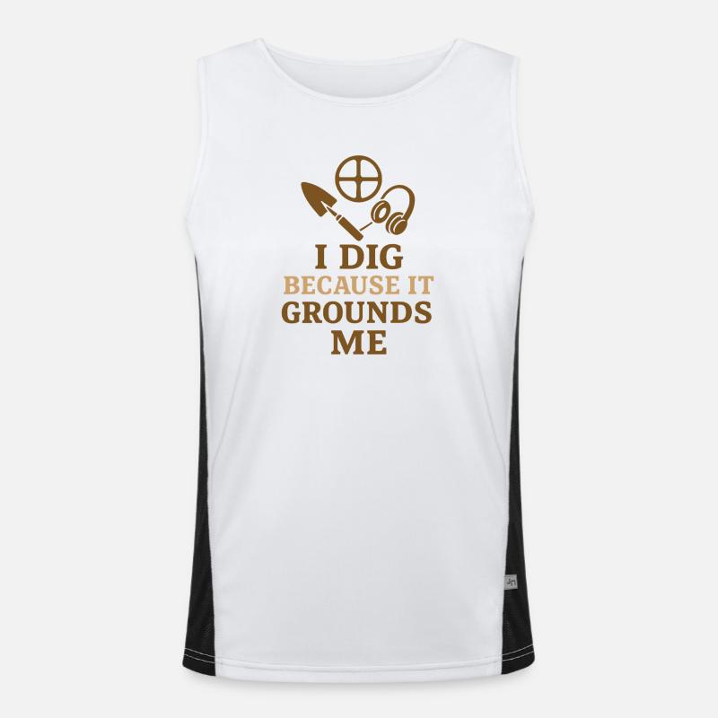Introverted metal detector hobbyist Men's Functional Contrast Tank Top 