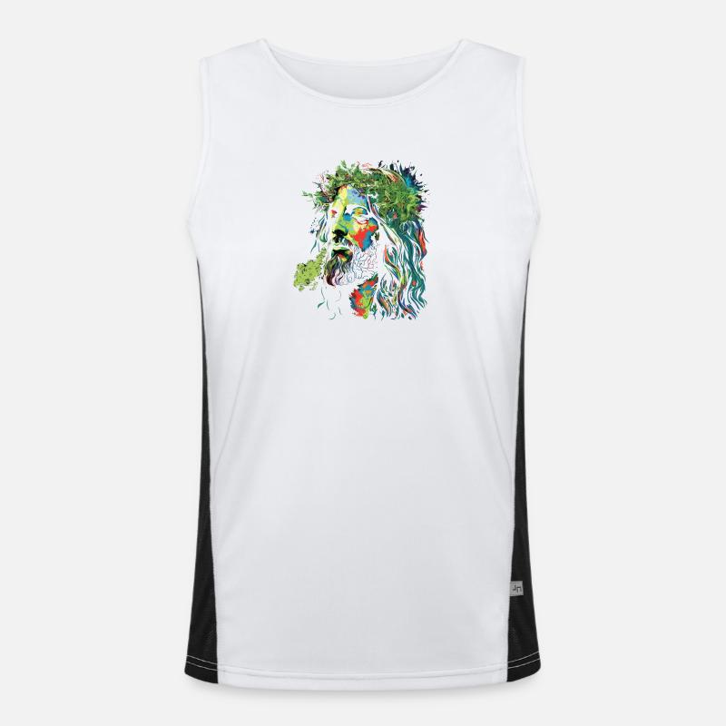 Jesus Rastafari Color Explosion Men's Functional Contrast Tank Top 