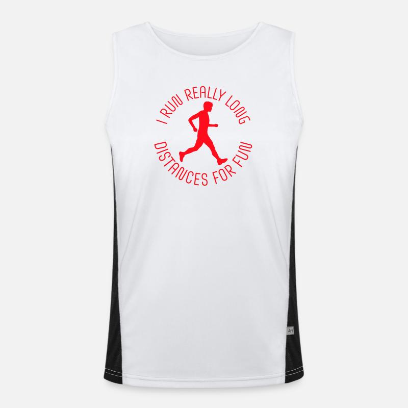 I Run Really Long Distances For Fun Marathon Sport Men's Functional Contrast Tank Top 