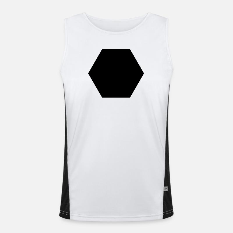 Black Hexagon Men's Functional Contrast Tank Top 