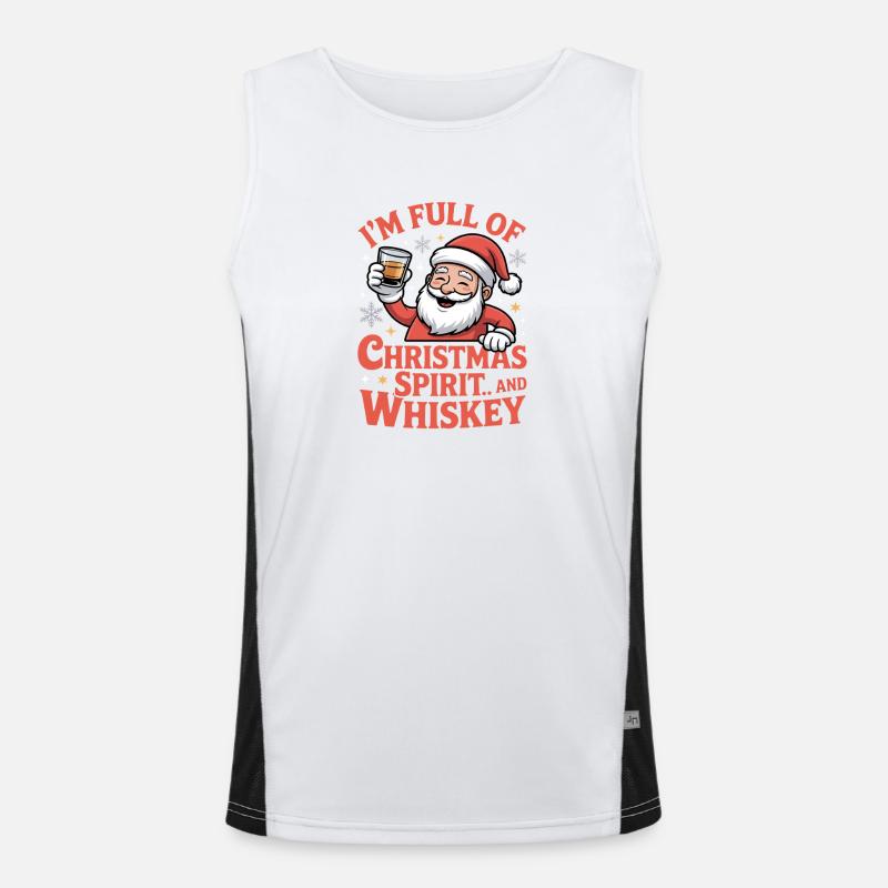 Weihnachts-Whiskey-Weihnachtsgeist Funktionelles Kontrast-Tank Top für Männer 