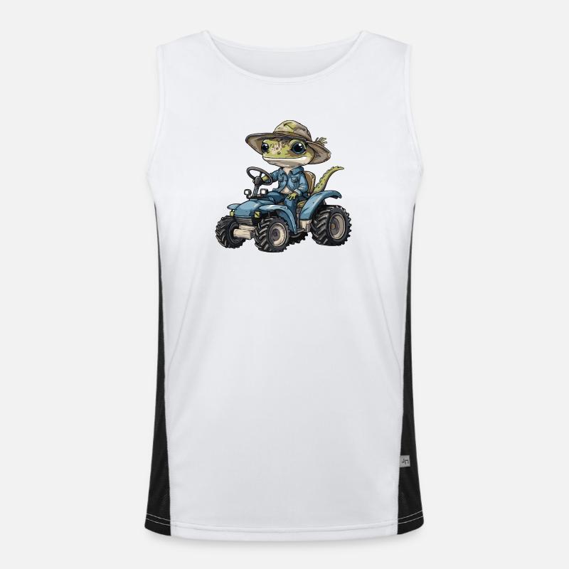 Echse Traktor Farmer Funktionelles Kontrast-Tank Top für Männer 