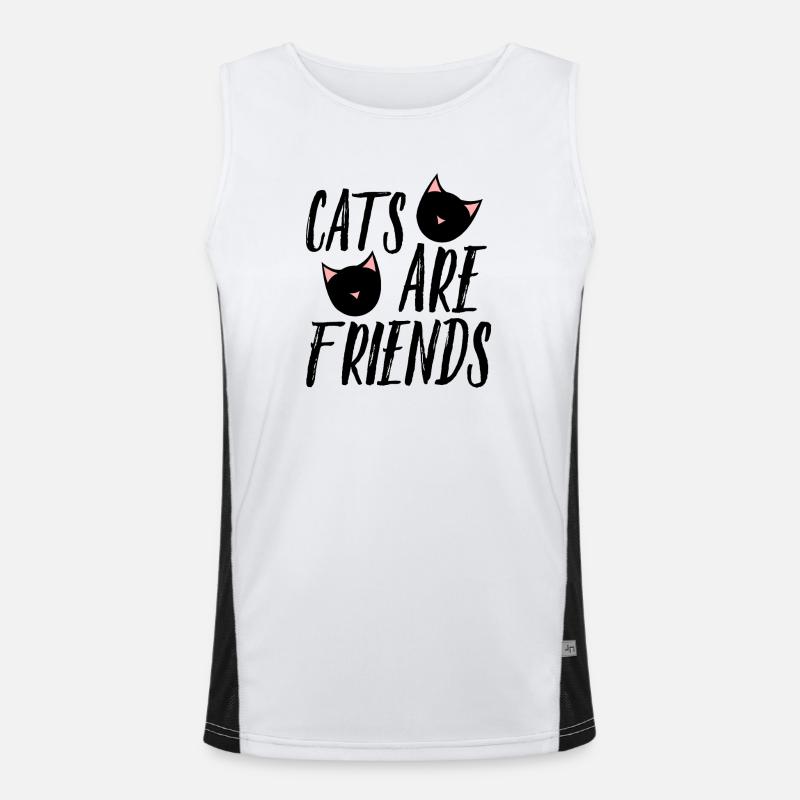 Cats Make Mischief in Pink Triangles Men's Functional Contrast Tank Top 