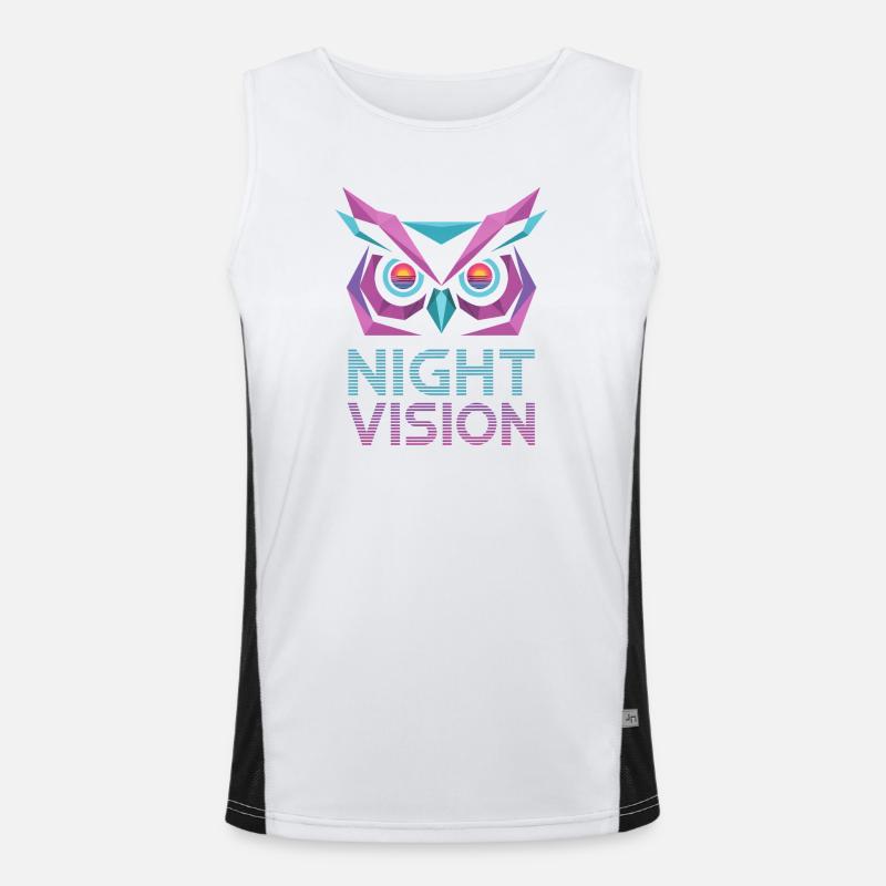 Night Vision Eule Retro Cyberpunk Funktionelles Kontrast-Tank Top für Männer 