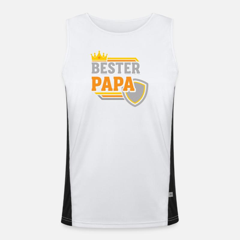 Bester Papa Krone Shield Funktionelles Kontrast-Tank Top für Männer 