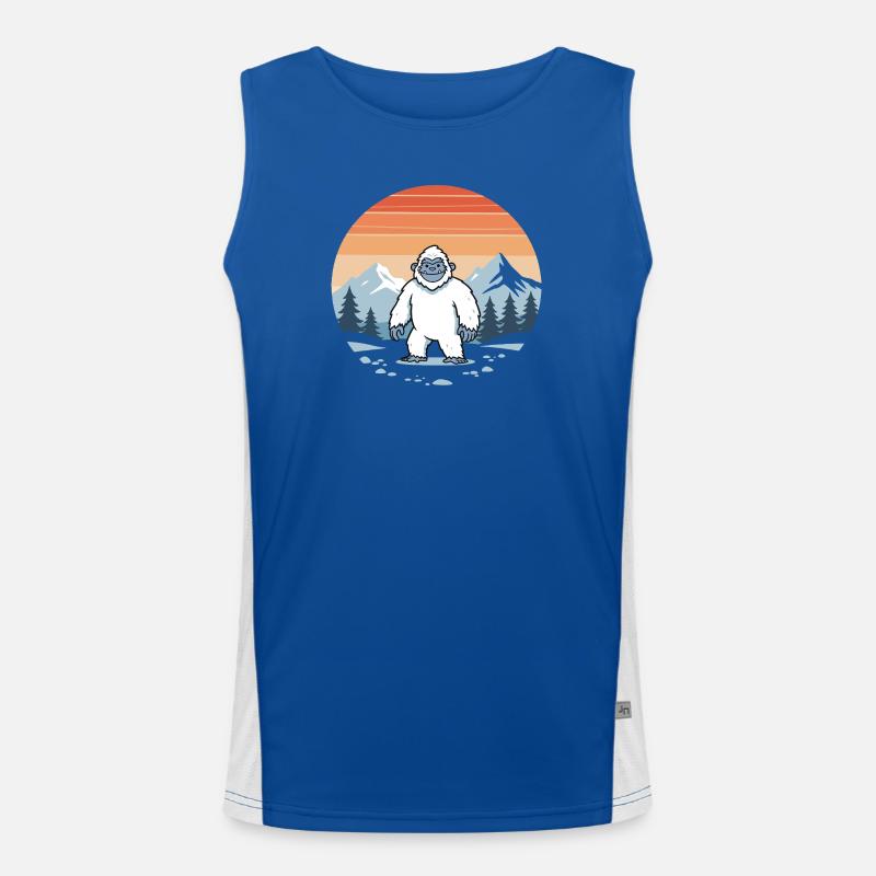 Winter-Yeti am Eispanorama Funktionelles Kontrast-Tank Top für Männer 