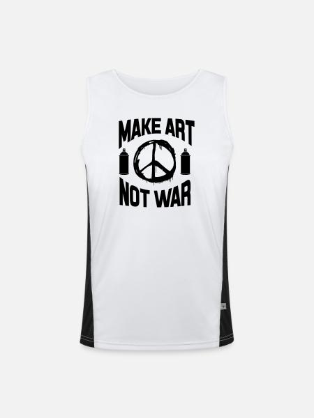 Make Art Not War – Friedens-Graffiti-Spraydose - Funktionelles Kontrast-Tank Top für Männer - Weiß/Schwarz