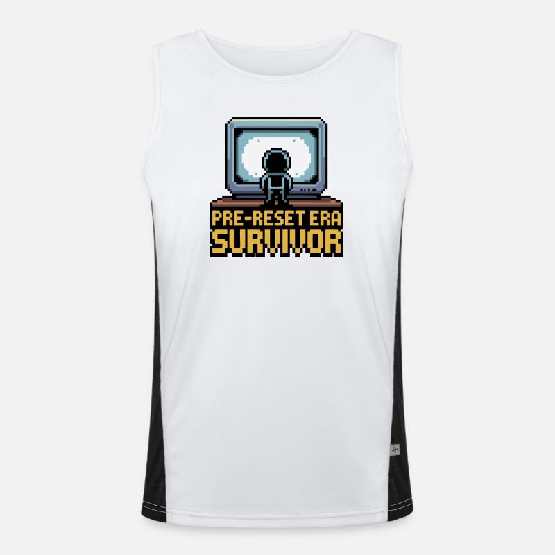 Pixel-Art der Überlebenden vor der Reset-Ära Funktionelles Kontrast-Tank Top für Männer 