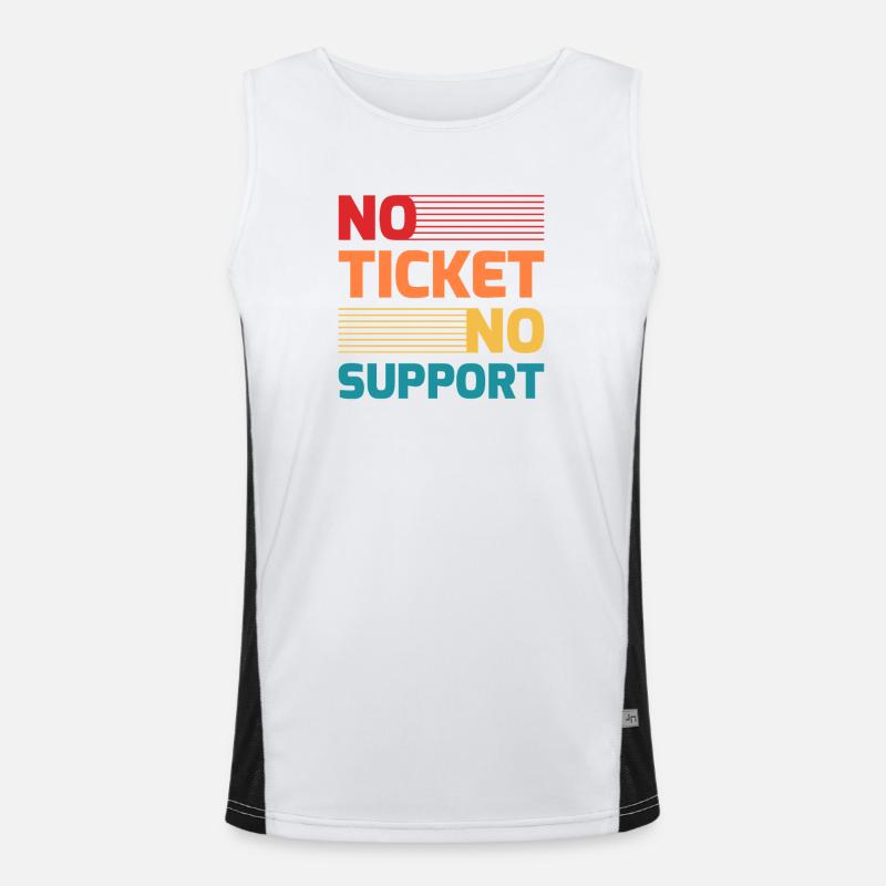No Ticket No Support IT Hotline Administrator Nerd Men's Functional Contrast Tank Top 