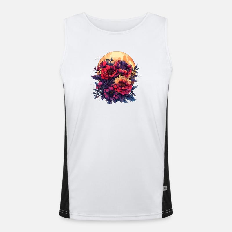 Moonlight Flower Bouquet Men's Functional Contrast Tank Top 