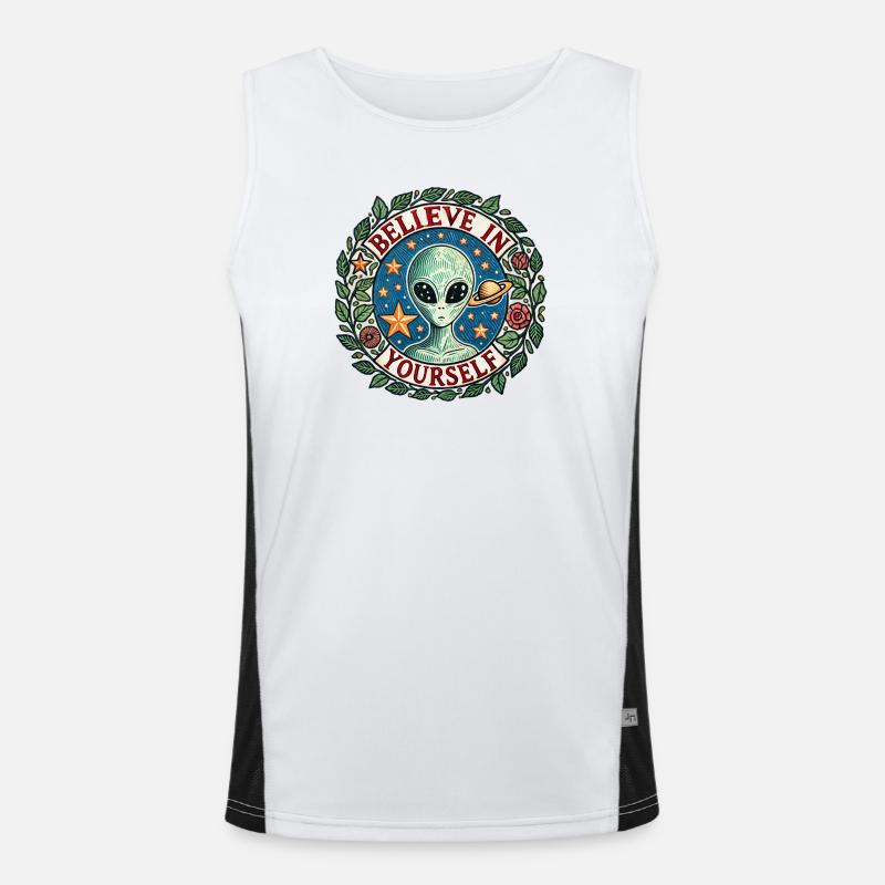 Glaube an dich selbst Alien Space Circle Funktionelles Kontrast-Tank Top für Männer 