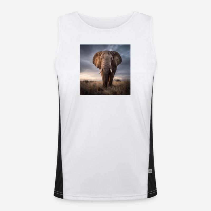 Faune majestueuse d’éléphant Afrique Savane Débardeur respirant contrasté Homme 
