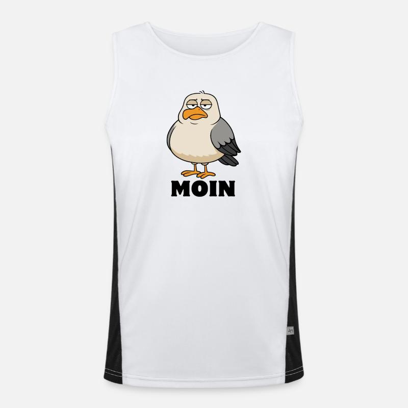 Möwe - Moin - Nordsee - Geschenk Funktionelles Kontrast-Tank Top für Männer 