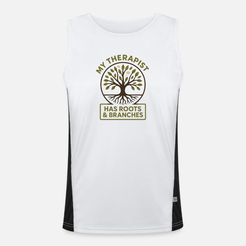 Forest Walk Overthinker Mental Reset - Men's Functional Contrast Tank Top  - white/black
