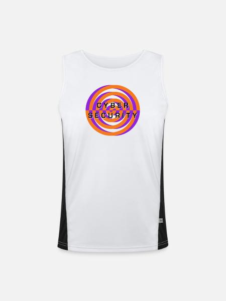 Cyber Security Spiral Emblem - Men's Functional Contrast Tank Top - white/black