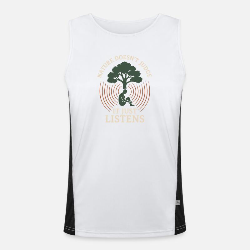 Forest Walk Overthinker Mental Reset - Men's Functional Contrast Tank Top - white/black