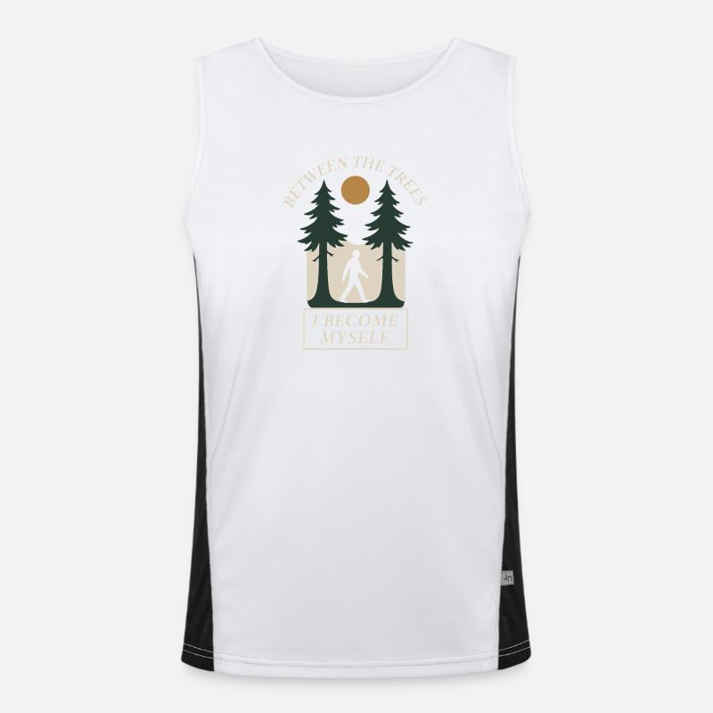 Forest Walk Overthinker Mental Reset - Men's Functional Contrast Tank Top - white/black