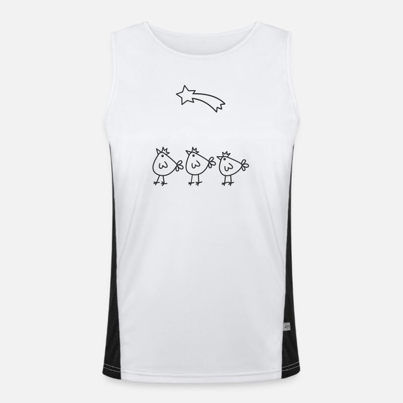 Chick Crowns Star Arch Three Kings - Men's Functional Contrast Tank Top  - white/black